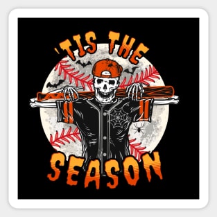 Funny Tis the Season Halloween  Baseball Saying Quote Sticker